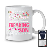 Mom Of A Freaking Son, Floral Mother's Day Flowers Lover, Matching Proud Family Group T-Shirt