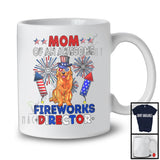 Mom Of An Awesome Fireworks Director, Lovely 4th Of July Golden Retriever, Fireworks Patriotic T-Shirt