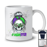 Momster; Creepy Halloween Costume Skull Mom Messy Hair Bun; Monster Family Group T-Shirt