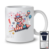 Monkey Riding Firecracker, Amazing 4th Of July American Flag Firecracker, Animal Zoo Lover T-Shirt