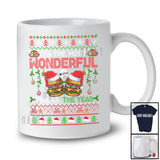 Most Wonderful Time Of The Year; Amusing Christmas Sweater Santa Hamburger; Food Family T-Shirt