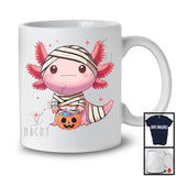 Mummy Axolotl With Pumpkin Candy; Adorable Halloween Costume Axolotl Lover; Family Group T-Shirt