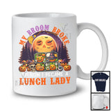 My Broom Broke I Became A Lunch Lady, Happy Halloween Moon Witch, Skull Carved Pumpkins T-Shirt