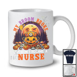 My Broom Broke I Became A Nurse, Happy Halloween Moon Witch, Skull Carved Pumpkins T-Shirt