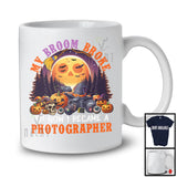 My Broom Broke I Became A Photographer, Happy Halloween Moon Witch, Skull Carved Pumpkins T-Shirt