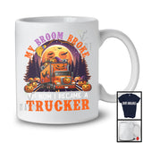 My Broom Broke I Became A Trucker, Happy Halloween Moon Witch, Skull Carved Pumpkins T-Shirt