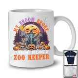 My Broom Broke I Became A Zoo Keeper, Happy Halloween Moon Witch, Skull Carved Pumpkins T-Shirt