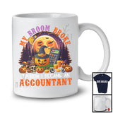 My Broom Broke I Became An Accountant, Happy Halloween Moon Witch, Skull Carved Pumpkins T-Shirt