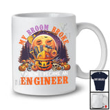 My Broom Broke I Became An Engineer, Happy Halloween Moon Witch, Skull Carved Pumpkins T-Shirt