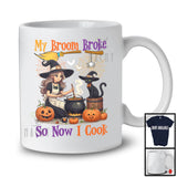 My Broom Broke So Now I Cook, Humorous Halloween Lunch Lady Witch Cooking, Family Group T-Shirt