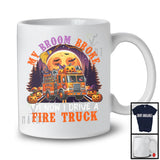 My Broom Broke So Now I Drive A Fire Truck, Awesome Halloween Witch Driver, Moon Pumpkins T-Shirt