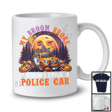 My Broom Broke So Now I Drive A Police Car, Awesome Halloween Witch Driver, Moon Pumpkins T-Shirt