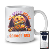 My Broom Broke So Now I Drive A School Bus, Awesome Halloween Witch Driver, Moon Pumpkins T-Shirt