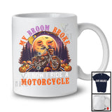 My Broom Broke So Now I Ride A Motorcycle, Awesome Halloween Witch Rider, Moon Pumpkins T-Shirt