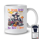 My Broom Broke So Now I Sew, Humorous Halloween Costume Witch Sewing Lover, Family Group T-Shirt