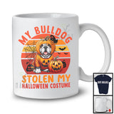 My Bulldog Stolen My Halloween Costume; Creepy Animal Pumpkin Retro; Family Group T-Shirt