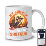 My Chicken Rides Shotgun, Humorous Halloween Costume Witch Farm Animal, Family Farmer T-Shirt