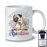 My Farts Spread Freedom, Humorous 4th Of July Pug Fireworks, American Flag Patriotic T-Shirt