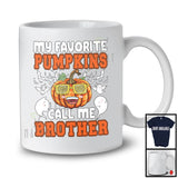 My Favorite Pumpkins Call Me Brother; Cheerful Halloween Plaid Pumpkin; Family Group T-Shirt