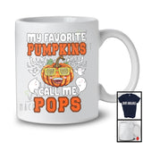 My Favorite Pumpkins Call Me Pops; Cheerful Halloween Plaid Pumpkin; Family Group T-Shirt