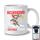 My Favorite Reindeers Call Me Softball Player; Humorous Christmas Sport Playing; X-mas Team T-Shirt