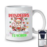 My Favorite Reindeers Call Me Teacher; Amazing Christmas Snowing; Careers Jobs Group T-Shirt