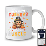 My Favorite Turkeys Call Me Uncle; Fantastic Thanksgiving Autumn Turkey Pumpkins; Family Group T-Shirt