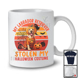 My Labrador Retriever Stolen My Halloween Costume; Creepy Pumpkin Retro; Family Group T-Shirt