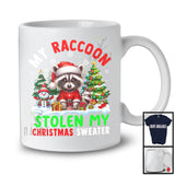 My Raccoon Stolen My Christmas Sweater; Merry X-mas Tree Snowing; Santa Animal T-Shirt