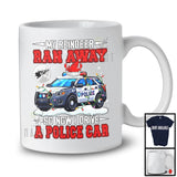 My Reindeer Ran Away Now I Drive A Police Car; Humorous Christmas Santa Driver; Family T-Shirt