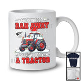 My Reindeer Ran Away Now I Drive A Tractor; Humorous Christmas Santa Driver; Family T-Shirt