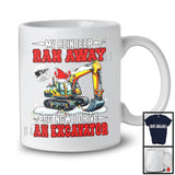 My Reindeer Ran Away Now I Drive An Excavator; Humorous Christmas Santa Driver; Family T-Shirt