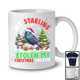 My Starling Stolen My Christmas Sweater; Adorable X-mas Tree Snow; Santa Bird Lover T-Shirt