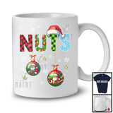 NUTS; Humorous Christmas Plaid Tinsel Ornaments; Nuts Chest X-mas Couple Family Group T-Shirt