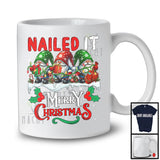 Nailed It Merry Christmas; Adorable X-mas Three Gnomes Snowing Around; Family Group T-Shirt