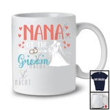 Nana Of Groom, Lovely Mother's Day Wedding Couple Lover Rings Hearts, Family Group T-Shirt