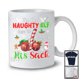 Naughty Elf Here To Empty His Sack; Sarcastic Christmas Candy Cane Ornaments; Snowing T-Shirt