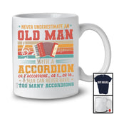 Never Underestimate An Old Man With An Accordion, Cool Vintage Retro Musical Instruments T-Shirt
