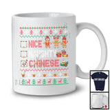 Nice Naughty Chinese; Amazing Christmas Sweater Santa China Flag; Family Group T-Shirt