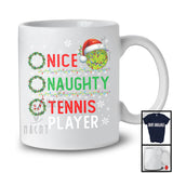 Nice Naughty Tennis Player; Amazing Christmas Santa List; X-mas Sport Player Team T-Shirt