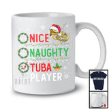 Nice Naughty Tuba Player; Amazing Christmas Santa List; X-mas Musical Instruments T-Shirt