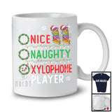 Nice Naughty Xylophone Player; Amazing Christmas Santa List; X-mas Musical Instruments T-Shirt