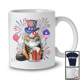 Norwegian Forest Cat Drinking Beer, Awesome 4th Of July Fireworks Kitten, Drunker Patriotic Group T-Shirt