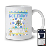 Not Today Santa; Humorous Hanukkah Sweater Anti Christmas Menorah; Matching Family Group T-Shirt