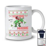 Nothing For You Whore; Sarcastic Christmas Santa Riding T-Rex; Naughty Sweater Family T-Shirt