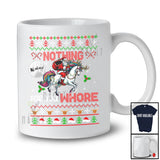 Nothing For You Whore; Sarcastic Christmas Santa Riding Unicorn; Naughty Sweater Family T-Shirt