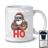 Nothing For You; Sarcastic Christmas Punk Santa Smoking Lover; Matching X-mas Family Group T-Shirt