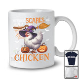 Nothing Scares Me I'm A Chicken, Lovely Halloween Chicken Witch, Matching Animal Farmer Group T-Shirt