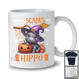 Nothing Scares Me I'm A Hippo, Lovely Halloween Hippo Witch, Matching Wild Animal Lover T-Shirt