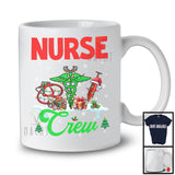 Nurse Crew; Cheerful Christmas Three Santa Elf Reindeer Jobs Tools; Proud Careers T-Shirt